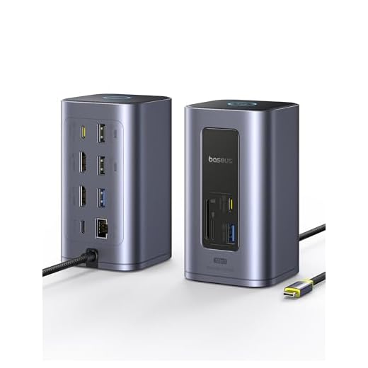 【Compatibile con PC Windows】Baseus Docking Station, Nomos Air 12 in 1, Docking Station 2 Monitor con 2 * 4K HDMI, USB-A/C 10Gbps, Ethernet 1 Gbps, 100W PD, HUB USB C