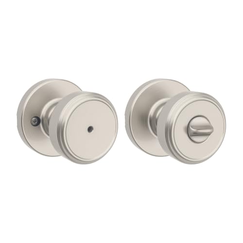 Image of Kwikset Maven Privacy Door Knob for Bedroom and Bathroom, Satin Nickel
