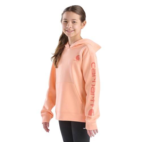 Carhartt Girls Hooded Sweatshirt, Peach Nectar, 14 - image 2