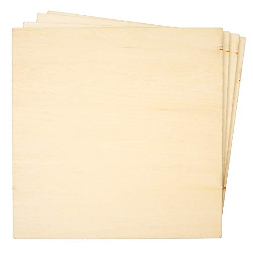 Bright Creations 8-Pack Square Basswood Plywood Thin Sheets for Wood Burning, 6 Inches