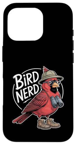 Red Cardinal Bird Nerd �t�@�j�[�E�H�b�`���O �o�[�h�E�H�b�`���[ �X�}�z�P�[�X iPhone 16 Pro �p