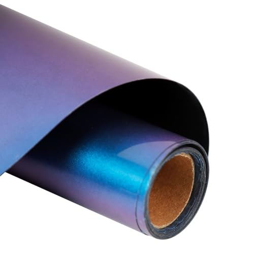 Image of FUNKAKA Chameleon HTV Heat Transfer Vinyl Rolls, 12 inch X 9ft Blue to Purple