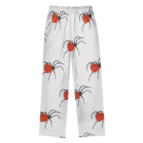Black Spider Boys Pants Boys Athletic Pants Long Pant for Boywith Pockets Wide-Leg Size 6-14Y2