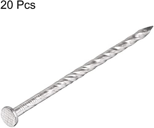 XYWHPGV Spiral Deck Nails Stainless Steel Nail Spiral Shank 77mmx3mm(LxD), 20 Pcs(6e71c ee2bf 56648 0ca1d b232f 8fc45