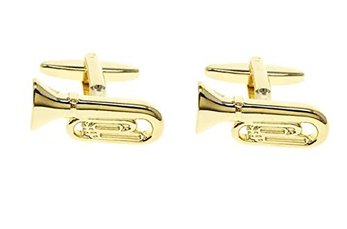 Mancuernillas masculinas de camisa estilo trompeta miniatura 1