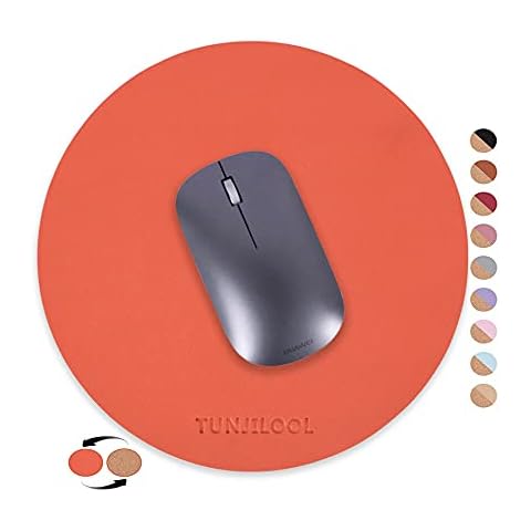 TUNJILOOL Alfombrilla de Ratón Redonda de Cuero PU y Corcho Cover