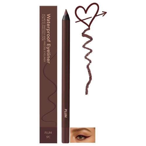 Plum Shades Eyeliner Pencil Waterproof,Eye Liner Pencils,Brown Eyeliner Pencil,Eye Liner For Mature Women,Smudge Proof Ey-Eliner,Long Lasting Eyeli-Ner For Women,Smooth Easy Color Eyelin-Er(Plum)
