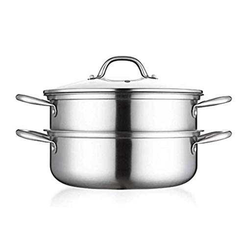 Juego de ollas de Vapor de Acero Inoxidable de Doble Capa, multifunción, para cocinar al Vapor, para Cocina de inducción, Olla Universal a Gas