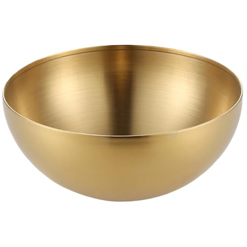 Tazón de oro, ensaladera de acero inoxidable tazones, 8 diámetro x4 altura sin salpicaduras de tazón de ramen de fideos cuenco decorativo fácil de limpiar para mezclar, cocinar al vapor y almacenar.