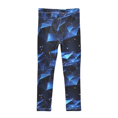 Boccsty Blue Geometric Star Girls Leggings Kids Yoga Pants Dance Active Tights 4T2