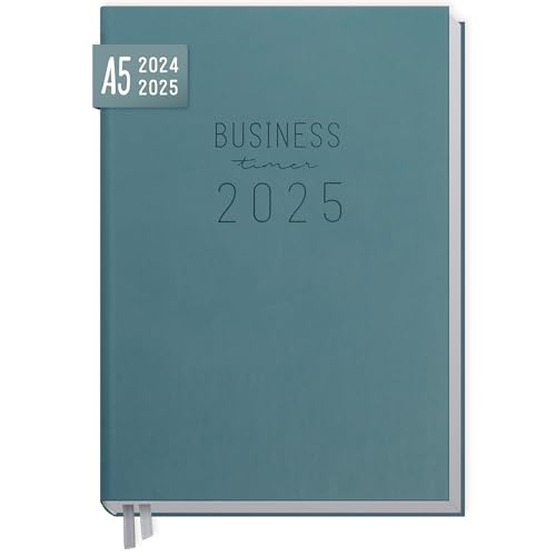H&auml;fft&reg; Business-Timer 2024/2025 A5 "Petrolgrau" Buchkalender 18 Monate: Juli 2024 bis Dez. 2025 - Terminplaner, Wochenkalender, Terminkalender, Wochenplaner - nachhaltig & klimafreundlich