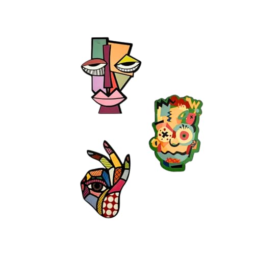 Image of Zesta Wooden Fridge Magnets Set | Refrigerator Decor Magnets for Kitchen | India Souvenir Fridge Magnet Collection | Wooden Magnet for Fridge Door Decoration (Abstract Arts)
