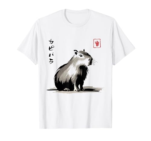 Kawaii Capybara Anime Japanisch Streetwear Lustig Capybara T-Shirt