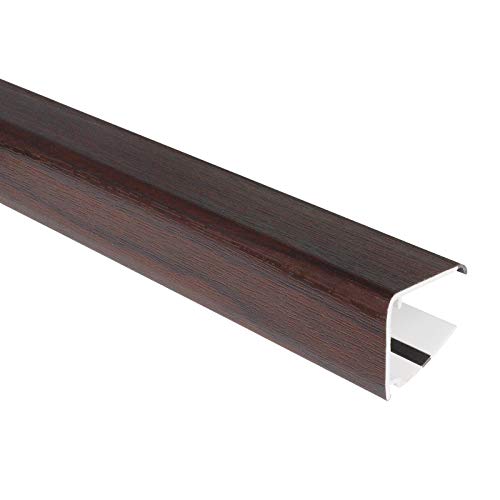 Premium 25mm x 2m End Closure U-Profile for 24/25mm Roof Glass/Polycarbonate Sheets (Rosewood (Foiled))