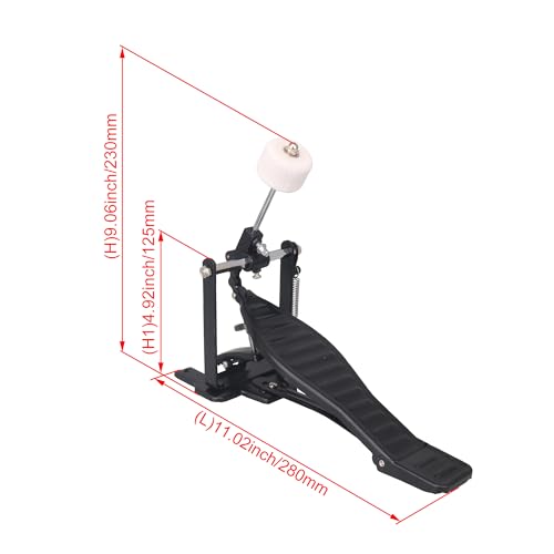 Pedal simple para bombo de aleación de aluminio 125x230mm miniatura 6