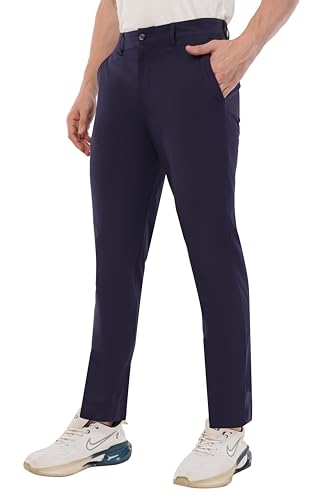 Image of SaintX Men's Premium 4-Way Stretchable Formal Summer Pants | Stylish Slim Fit Multi-Purpose Athleisure Trousers | Business Casual Office /Anytime Wear | Ultra Soft Feather Touch Sunscreen Fabric