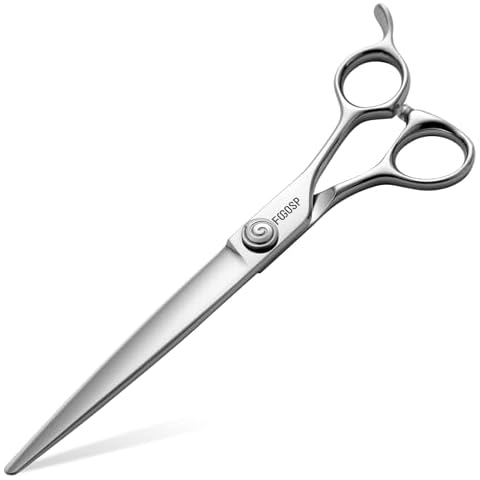 FOGOSP King Series Straight Dog Grooming Scissors Sword of Victory Series 7.25 in Professional Pet Grooming Shears Japanese VG10 Alloy Steel Offset Handle for Small Dogs Cat Pet Cover