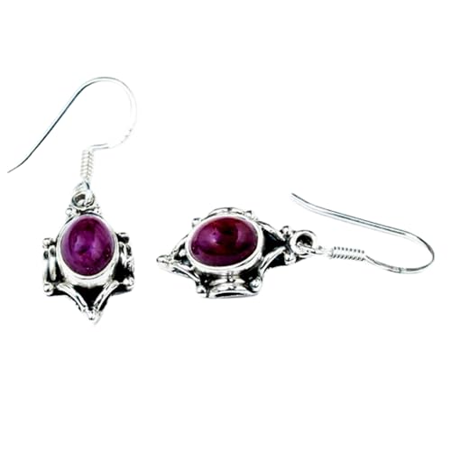 Boucles d'oreilles rubis naturel 34x10mm pour illuminer vos tenues d'été
