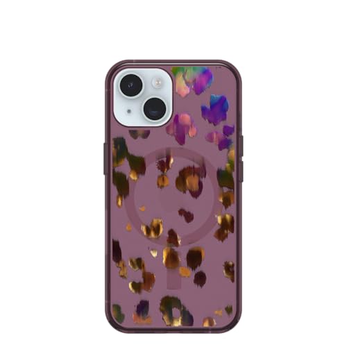 Coque iPhone 13 OtterBox Symmetry premium transparente au motif léopard rose