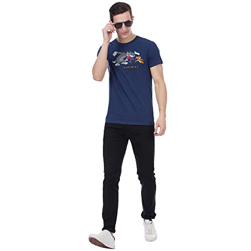 Image of Free Authority Tom & Jerry Printed Regular Fit White Cotton Men's T-Shirt