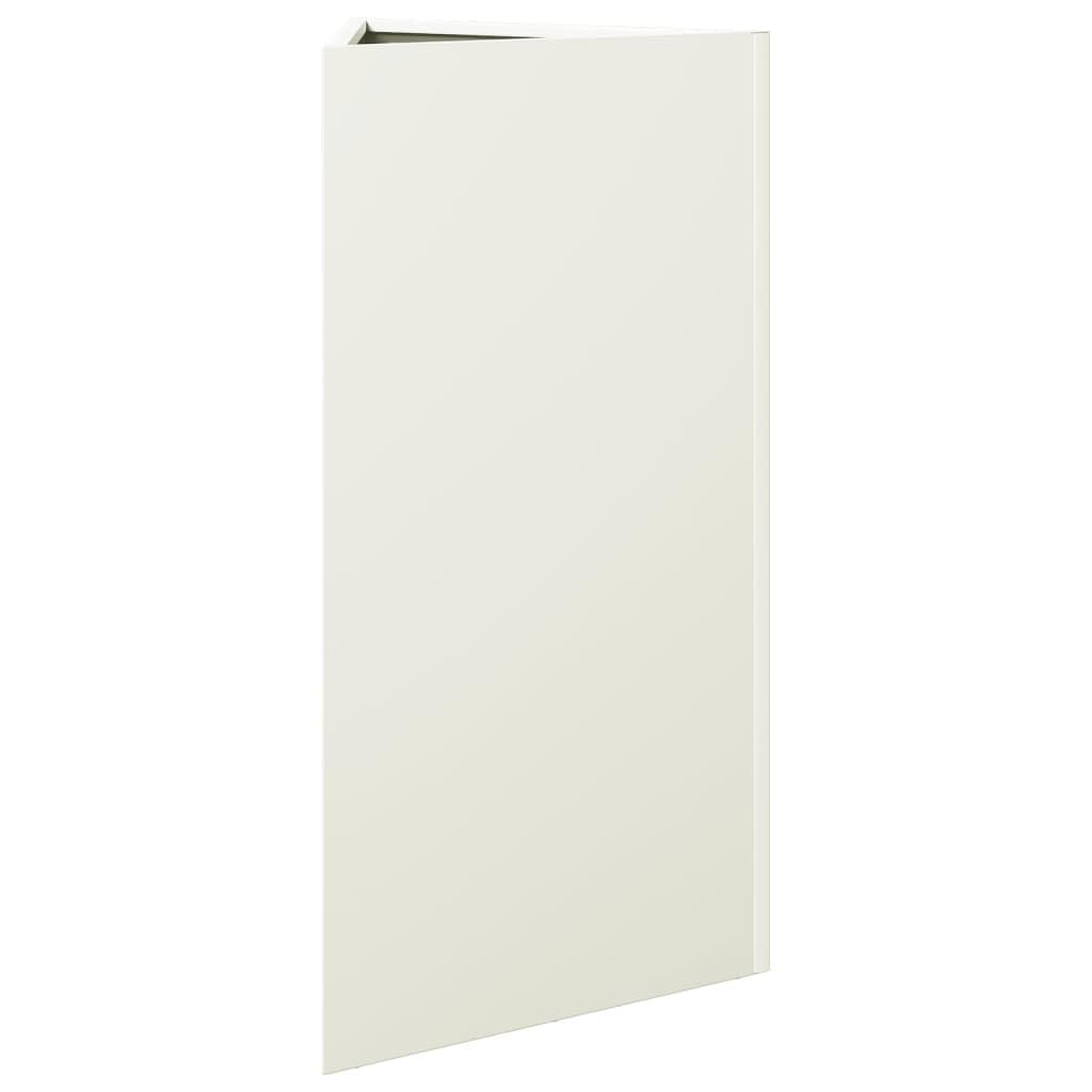 Pflanzkübel Weiß Dreieckig 40x34,5x75 cm - Robustes Stahl Pflanzgefäß für Garten Balkon und Terrasse - Hoher Blumentopf für Blumen Kräuter und Gemüse