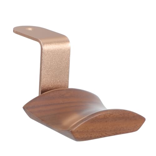 CONGARTENO Wood and Aluminum Headphone Wall Mount Holder Rack for Over-Ear Headsets, Walnut Finish Headset Hanger Bracket for Home and Office Wall Display Random Color