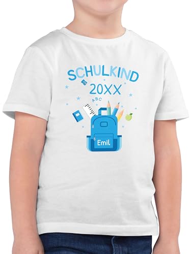 Kinder T-Shirt Jungen - Junge - Schulkind 2026 Geschenk Schulanfang Geschenke Einschulung Geschenk Schulkind I - 128 (7/8 Jahre) - Weiß - Tshirt schulanfänger 2025 einschulungst-Shirt Jungs