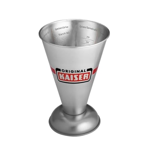 Kaiser Pâtisserie Messbecher, trichterförmig, 7 integrierte Skalierung, einfaches Abmessen, spülmaschinengeeignet, 250 ml