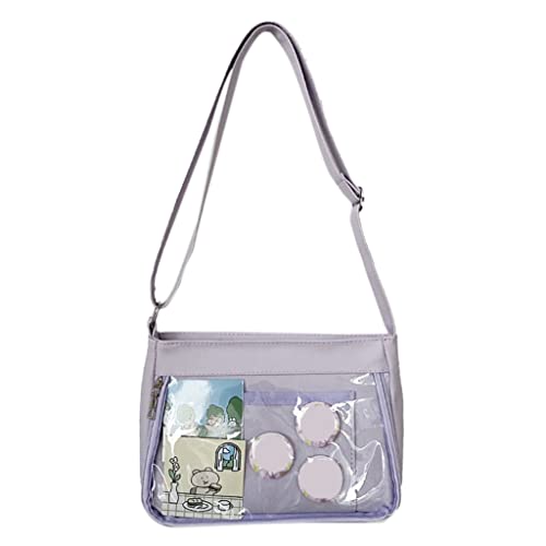 FENOHREFE Japanese Harajuku Ita Bag for Women Transparent Pocket Itabag High School Girls Uniform JK Crossbody Shoulder Bag