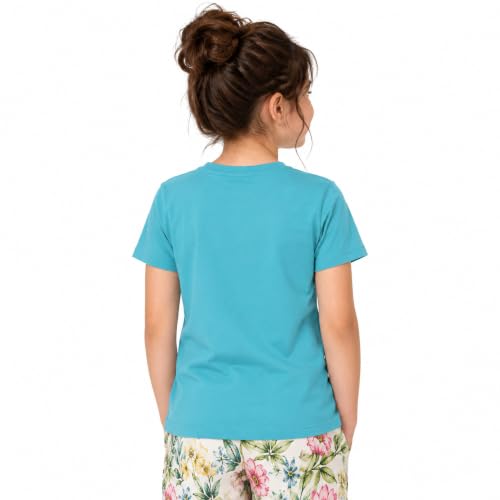 Image of Kids Round Neck Girls Tshirt | Short Sleeves | Natural Organic 100% Cotton Soft Comfortable Fabric | Plain Color Original Branded Half Sleeve | School t-Shirt for Girl Kid | Sleepwear Everyday Casual