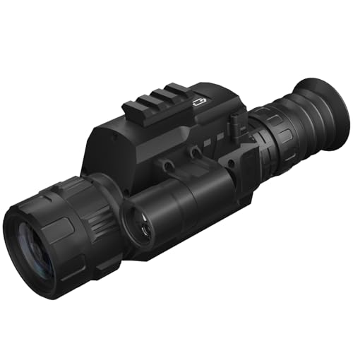 High Resolution Thermal Riflescope with Rangefinder 12um 384x288 IR Sensor 35mm Lens No-Shutter Hunting Scope 8 IR Modes 50Hz Night Vision 32GB Video/Photo Recording