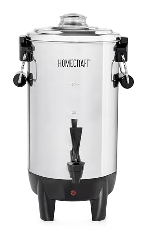 Homecraft Quick-Brewing 1000-Watt Automatic 30-Cup Coffee Urn - Stainless Steel