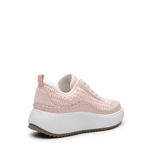 DREAM PAIRS DREAM PAIRS Women Chunky City Tweed Comfortable Casual Platform Fashion Sneaker,Size 6,Pink-Knit,SDFN2379W