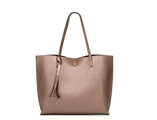 Image of Dreubea Women's Soft Faux Leather Tote Shoulder Bag from, Big Capacity Tassel Handbag