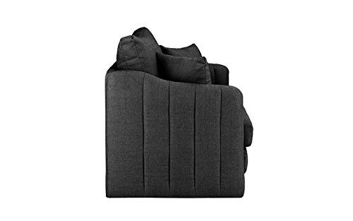 Sofamania Modern Soft Linen Fabric Modular/Convertible Sleeper Chair (Dark Grey) - Thumbnail 5