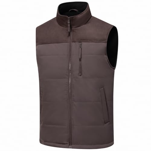 Image of Msmsse Men's Outerwear Vests Winter Quilted Padded Vest Gilet Stand Collar Warm Puffer Vest