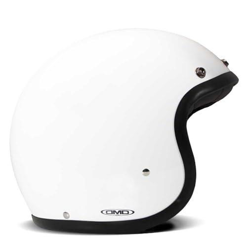 DMD Retro Solid White Open Face Helm Jethelm Motorradhelm ECE22.06, S