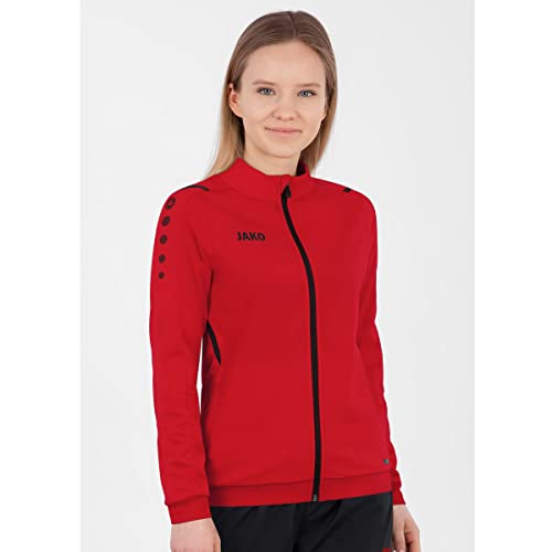 JAKO Damen Polyesterjacke Challenge, Rot/Schwarz, 38 – Ansicht 2