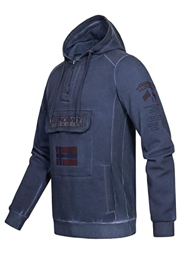 Sweat Homme Geographical Norway Molletonné avec Logo Brodé