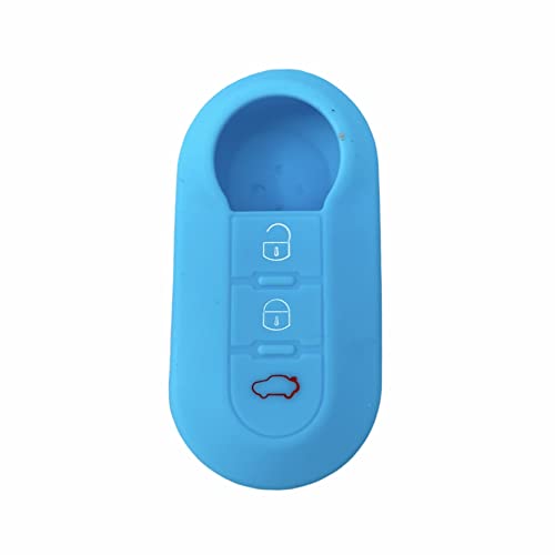 Coque pour clé Fiat 500 - Accessoire de protection en silicone pour Punto Bravo Ducato Doblo Panda et autres clés à rabat Cover