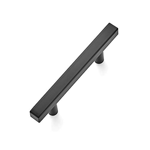 Image of Ravinte 1 Pack 5 inch Square Cabinet Pulls Matte Black Stainless Steel Kitchen Drawer Pulls Cabinet Handles 5 inchLength, 3 inch Hole Center