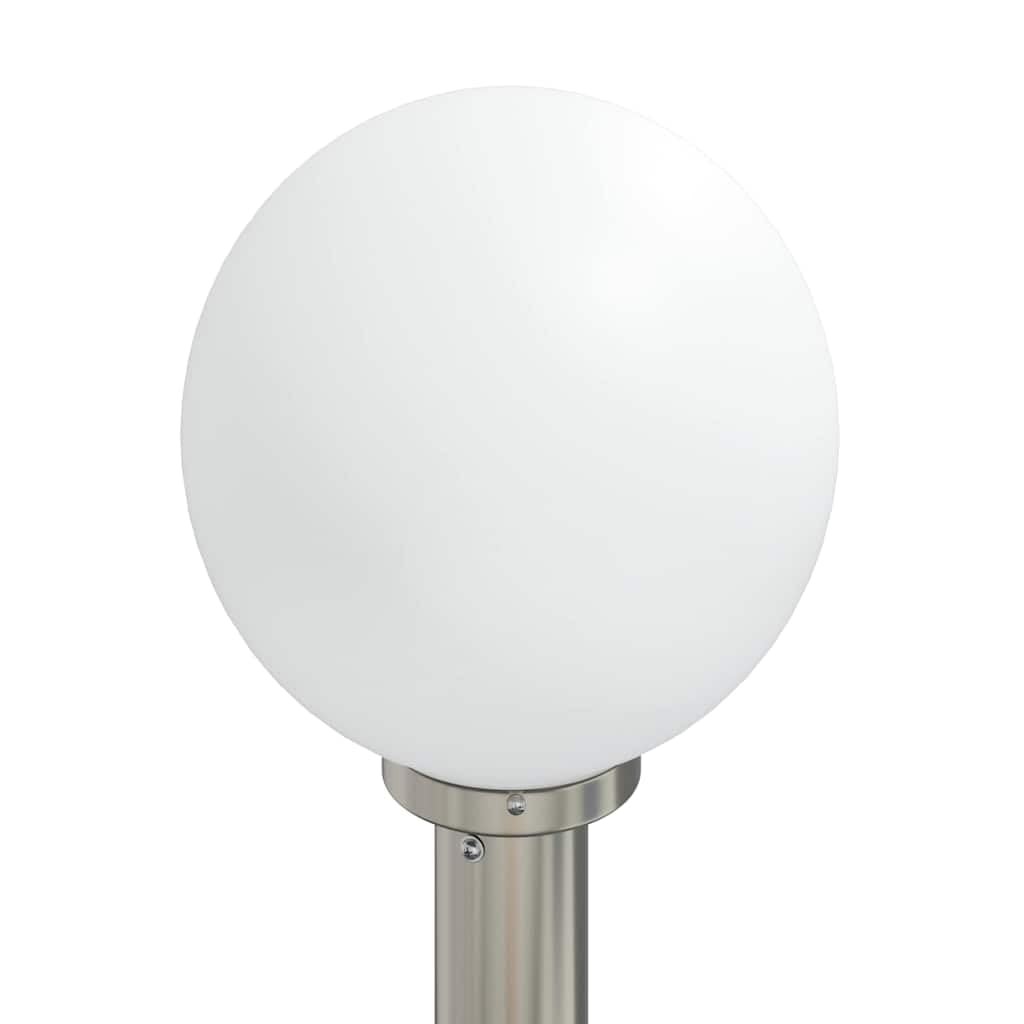 Lámpara de acero inoxidable de 80 cm con sensor y enchufe IP44, moderna iluminación exterior para jardín, terraza, entrada, lámpara de pie compatible con LED de bajo consumo con difusor y