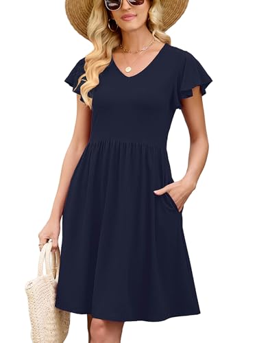 Image of Heymoments Short Sleeve Summer Dress for Women with Pockets