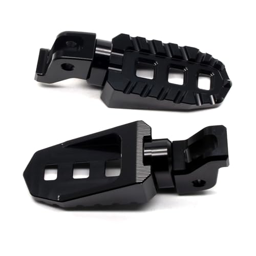 Image of MZS Motorcycle Rider Foot Pegs for Tiger 850 /900 /1200,Scrambler 900 /1200 | Dual Rotating Adjustable, MX Front Footrest, Serrated Anti-slip, Black CNC Aluminum Footpegs , fits Adventure Scrambler Bike