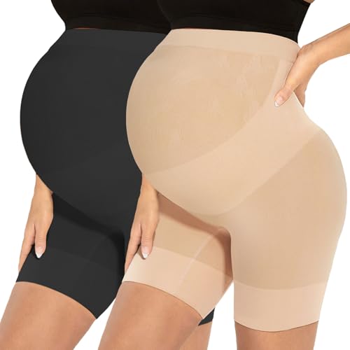 Image of Narcissus Bump Proud Seamless Maternity Shapewear, Mid-Thigh Underwear - Maternity Dress for Baby Shower