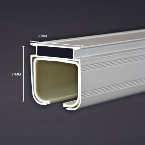 Image of Jangirh Curtain Track, Curtain Track Channel Rail System Size 4 Feet for Windows /Door Wall, Ceiling Fit Complete Set with Runners, Hooks, End Caps, Wall Brackets, Screws & Wall Plugs, White inch (4 FEET)