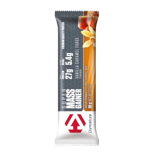 Dymatize Super Mass Gainer Bar Vanilla Caramel Fudge - High Protein Weight-Gainer Riegel + Whey und Casein Protein