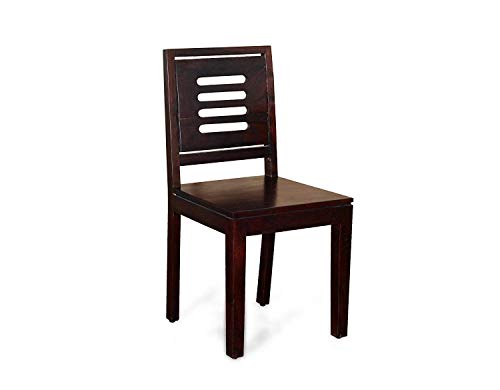 Image of Sheesham Wood Dining Table Set with Chairs for Living Room Home | Wooden Dining Room Sets Furniture for Hotels & Restaurants - Mahogany Finish (4 Seater)