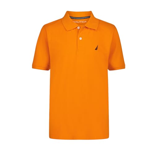 Opiniones y reviews de Playera Polo Naranja los más recomendados. 43 Nautica - Polo de Anclaje de Manga Corta para niño, Cierre de botón, Suave y cómodo, Tela piqué, Naranja (Persimmon), 8