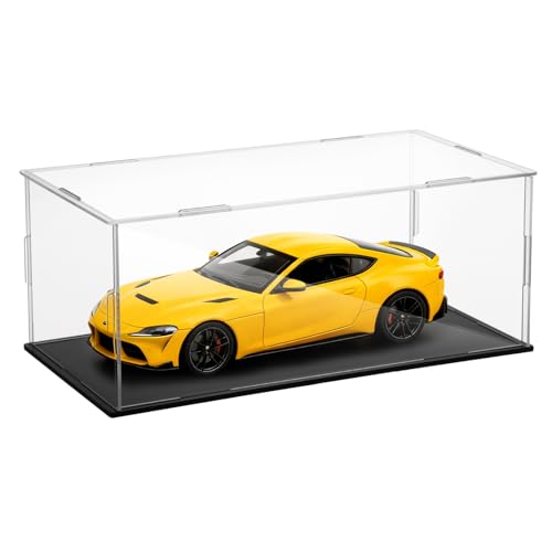 Acrylic Model Car Display Case 1: 24 Scale with Black Base Clear Model Car Storage Case Diecast Display Boxes Vehicle Model Car Case Dustproof Showcase for Collectibles Memorabilia Toy Storage